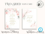 TEMPLETT wedding invitation download Elegant Blush wedding Invitation Template, Instant Download Printable Invites Home Printing, Pink Boho Wedding Invitation Card Set Template8
