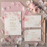 TEMPLETT wedding invitation download Elegant Blush wedding Invitation Template, Instant Download Printable Invites Home Printing, Pink Boho Wedding Invitation Card Set Template8