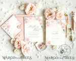 TEMPLETT wedding invitation download Elegant Rustic wedding Invitations Set Template, Instant Download Printable Invites Home Printing, Simple Boho Wedding Invitation Card Set10