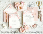 TEMPLETT wedding invitation download Elegant Rustic wedding Invitations Set Template, Instant Download Printable Invites Home Printing, Simple Boho Wedding Invitation Card Set10