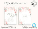 TEMPLETT wedding invitation download Elegant Rustic wedding Invitations Set Template, Instant Download Printable Invites Home Printing, Simple Boho Wedding Invitation Card Set10
