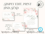 TEMPLETT wedding invitation download Elegant Rustic wedding Invitations Set Template, Instant Download Printable Invites Home Printing, Simple Boho Wedding Invitation Card Set10