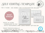 TEMPLETT wedding invitation download Simple wedding invitation template, Instant download Boho Wedding Invites, Elegant Wedding Invitation Printable Template, Modern Invites7