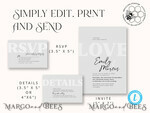 TEMPLETT wedding invitation download Simple wedding invitation template, Instant download Boho Wedding Invites, Elegant Wedding Invitation Printable Template, Modern Invites7