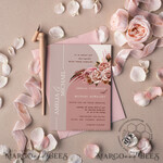 TEMPLETT wedding invitation download Arch Blush wedding Invitation Template, Instant Download Printable Invites Home Printing, Pink Boho Wedding Invitation Card Set Template9