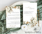 TEMPLETT  
 Hochzeits Einladung Download Boho Herbstblumen Hochzeitskarten Set Vorlage, Sofortdownload Druckbare Einladungen Heimdruck, Einfache Karten10