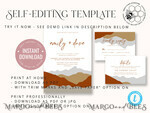 TEMPLETT wedding invitation download Terracotta Mountain wedding invitation template, Instant download Simple Wedding Invites, Forest Wedding Invitation Printable Template, terracotta invites8