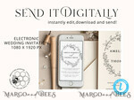 TEMPLETT wedding invitation download Fine Art Wreath wedding Invitations Evite Set Template Instant Download Printable Invites Home Printing Boho Chick Invitation Smartphone Set9