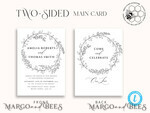 TEMPLETT wedding invitation download Fine Art Wreath wedding Invitations Evite Set Template Instant Download Printable Invites Home Printing Boho Chick Invitation Smartphone Set9