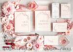 TEMPLETT wedding invitation download Boho Blush Pink wedding Invitations Set Template, Instant Download Printable Invites Home Printing, Simple Wedding Invitation Card, WB1411