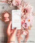 TEMPLETT wedding invitation download Boho Blush Pink wedding Invitations Set Template, Instant Download Printable Invites Home Printing, Simple Wedding Invitation Card, WB1411