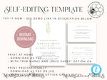 TEMPLETT wedding invitation download Sage Green wedding invitation template, Instant download Greenery Wedding Invites, Eucalyptus  Garden Wedding Invitation Printable6