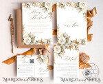 TEMPLETT  
 Hochzeits Einladung Download Boho Herbstblumen Hochzeitskarten Set Vorlage, Sofortdownload Druckbare Einladungen für den Heimdruck, Einfache Karten beige10