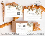 TEMPLETT  
 Hochzeits Einladung Download Boho Herbstblumen Hochzeitskarten Set Vorlage, Sofortdownload Druckbare Einladungen für den Heimdruck, Einfache Karten beige10