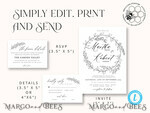 TEMPLETT wedding invitation download Fine art wedding invitation template, Instant download Boho Wedding Invites, Simple Wedding Invitation Printable Template, Elegant Invites7