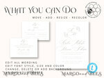 TEMPLETT wedding invitation download Elegant wedding Invitation Template, Simple Instant Download Printable Invites Home Printing, Boho Baby Breath Wedding Invitation Card Set8