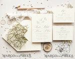 TEMPLETT wedding invitation download Elegant wedding Invitation Template, Simple Instant Download Printable Invites Home Printing, Boho Baby Breath Wedding Invitation Card Set8