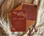 TEMPLETT wedding invitation download Boho fall wedding Invitations Set Template, Instant Download Printable Invites Home Printing,Elegant Terracotta Fine Art Invitation Card Set6