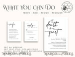 TEMPLETT wedding invitation download Black wedding invitation template, Instant download tarot Wedding Invites, Goth Wedding Invitation Printable Template, skeleton invites8