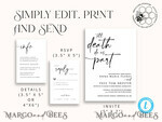 TEMPLETT wedding invitation download Black wedding invitation template, Instant download tarot Wedding Invites, Goth Wedding Invitation Printable Template, skeleton invites8