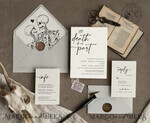 TEMPLETT wedding invitation download Black wedding invitation template, Instant download tarot Wedding Invites, Goth Wedding Invitation Printable Template, skeleton invites8