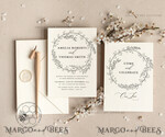 TEMPLETT wedding invitation download Fine art Wreath wedding invitation template, Instant download Boho Wedding Invites, Simple Invitation Printable Template, Elegant Invites8