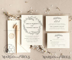 TEMPLETT wedding invitation download Fine art Wreath wedding invitation template, Instant download Boho Wedding Invites, Simple Invitation Printable Template, Elegant Invites8