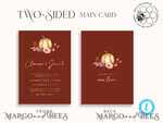 TEMPLETT wedding invitation download Elegant boho fall wedding Invitations Set Template, Instant Download Printable Invites Home Printing,  Autumn Fine Art Invitation Card Set7