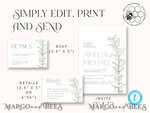 TEMPLETT wedding invitation download Sage Green wedding invitation template, Instant download Greenery Wedding Invites, Eucalyptus Garden Wedding Invitation Printable8