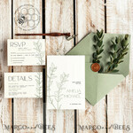 TEMPLETT wedding invitation download Sage Green wedding invitation template, Instant download Greenery Wedding Invites, Eucalyptus Garden Wedding Invitation Printable8