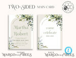 TEMPLETT wedding invitation download Boho Arch wedding Invitations Evite Set Template, Instant Download Printable Invites Home Printing, Sage Green Garden Invitation Set WBoho1510