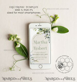 TEMPLETT wedding invitation download Boho Arch wedding Invitations Evite Set Template, Instant Download Printable Invites Home Printing, Sage Green Garden Invitation Set WBoho1510