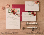 TEMPLETT wedding invitation download Modern Rustic wedding Invitations Set Template, Instant Download Printable Invites Home Printing, Simple Boho Wedding Invitation Card Set9