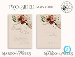 TEMPLETT wedding invitation download Modern Rustic wedding Invitations Set Template, Instant Download Printable Invites Home Printing, Simple Boho Wedding Invitation Card Set9