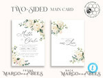 TEMPLETT wedding invitation download Floral wedding Invitations Set Template, Instant Download Printable Invites Home Printing, Simple Boho Wedding Invitation Card Set WRoses559