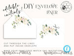 TEMPLETT wedding invitation download Floral wedding Invitations Set Template, Instant Download Printable Invites Home Printing, Simple Boho Wedding Invitation Card Set WRoses559