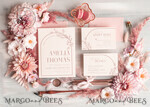TEMPLETT wedding invitation download Elegant Blush wedding Invitation Template, Instant Download Printable Invites Home Printing, Pink Boho Wedding Invitation Card Set Template8