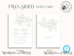 TEMPLETT wedding invitation download Modern Beige wedding Invitation Template, Elegant Instant Download Printable Invites Home Printing, Boho Cherry Wedding Invitation Card Set10