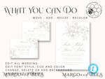 TEMPLETT wedding invitation download Modern Beige wedding Invitation Template, Elegant Instant Download Printable Invites Home Printing, Boho Cherry Wedding Invitation Card Set10