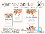 TEMPLETT wedding invitation download Boho fall wedding Invitations Set Template, Instant Download Printable Invites Home Printing, Terracotta Autumn Fine Art Invitation Card Set7