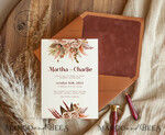 TEMPLETT wedding invitation download Boho fall wedding Invitations Set Template, Instant Download Printable Invites Home Printing, Terracotta Autumn Fine Art Invitation Card Set7