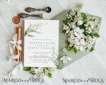 TEMPLETT wedding invitation download Sage Green wedding invitation template, Instant download Greenery Wedding Invites, Modern Garden Wedding Invitations Set Printable6