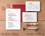 TEMPLETT wedding invitation download Minimalist Maroon wedding invitation template, Instant download Invite, Printable Invites For Home Printing, Burgundy wedding invitations7