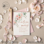 TEMPLETT wedding invitation download Elegant Rustic wedding Invitations Set Template, Instant Download Printable Invites Home Printing, Simple Boho Wedding Invitation Card Set7