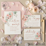 TEMPLETT wedding invitation download Elegant Rustic wedding Invitations Set Template, Instant Download Printable Invites Home Printing, Simple Boho Wedding Invitation Card Set7