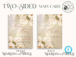 TEMPLETT wedding invitation download Elegant Vintage Flowers Paintig Oil wedding Invitations Set Template, Instant Download Printable Invites Home Printing, Simple Wedding Cards11