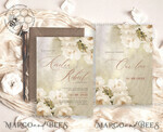 TEMPLETT wedding invitation download Elegant Vintage Flowers Paintig Oil wedding Invitations Set Template, Instant Download Printable Invites Home Printing, Simple Wedding Cards11