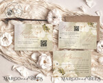 TEMPLETT wedding invitation download Elegant Vintage Flowers Paintig Oil wedding Invitations Set Template, Instant Download Printable Invites Home Printing, Simple Wedding Cards11