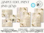 TEMPLETT wedding invitation download Elegant Vintage Flowers Paintig Oil wedding Invitations Set Template, Instant Download Printable Invites Home Printing, Simple Wedding Cards11
