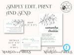 TEMPLETT wedding invitation download Eucalyptus Green wedding invitation template, Instant download Greenery Wedding Invites, Modern Tropical Wedding Invitation Printable9